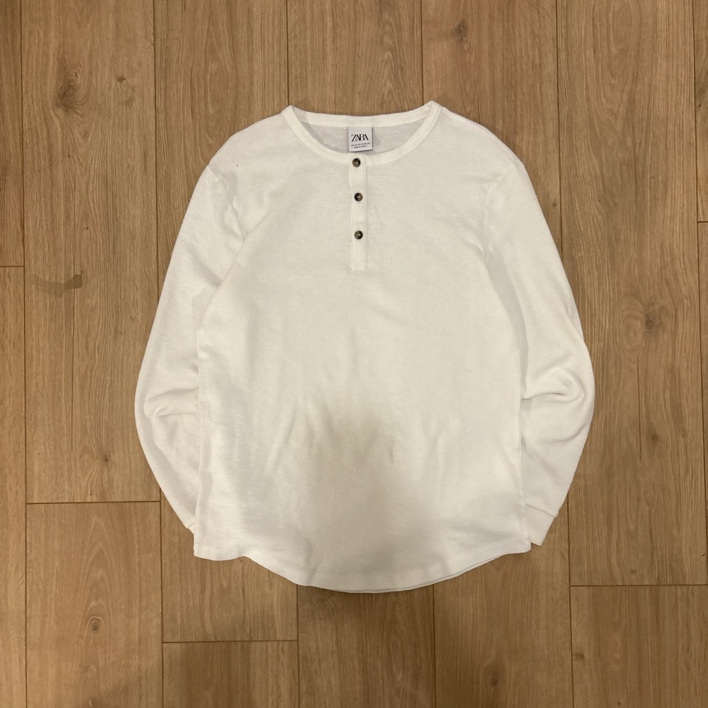 Zara White Long Sleeve Tee